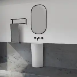 Раковина напольная ABBER STEIN 45х45х85 AS2506-H, круглая, белая матовая