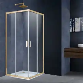 Душевой уголок Vincea Alpha 100х100 VSS-3AL100CLG, профиль брашированное золото, стекло Прозрачное