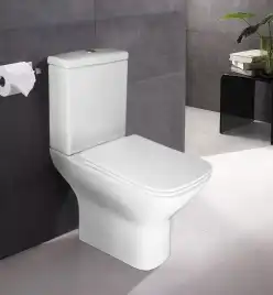 Унитаз напольный Azario Iris AZ-8353 безободковый, с бачком и сидением микролифт, Белый глянцевый