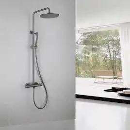 Душевая стойка ABBER Wasser Kreis AF8160NG с термостатом без излива, никель