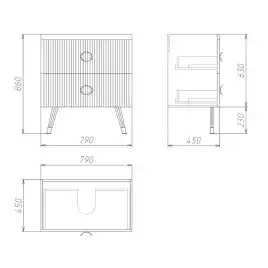 Тумба под раковину Grossman Атрио 85 напольная, белая глянцевая (108016)