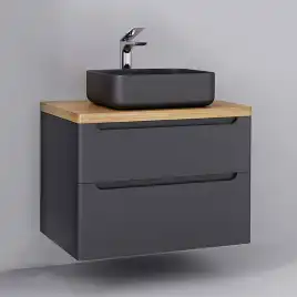 Тумба под раковину Jorno WOOD 80 wood.01.80/P/GR Серый антрацит