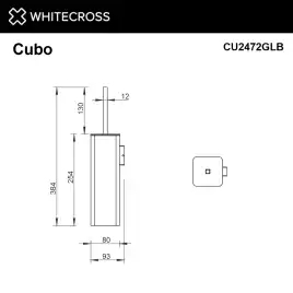 Ершик для унитаза Whitecross CUBO gold brushed, CU2472GLB, Золото брашированное
