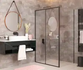 Душевой уголок WasserKRAFT Dill 61S 100х80 61S17 профиль Черный стекло Прозрачное