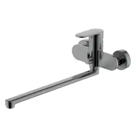 Смеситель для ванны Aquatek Ника AQ1842BGM с длинным изливом, Оружейная сталь