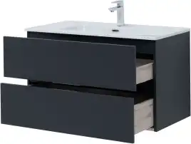 Тумба под раковину Aquanet Алвита New 90 2 ящика, антрацит 303919
