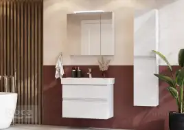 Зеркальный шкаф Roca Oleta 80 A857647501 с подсветкой, Белый матовый