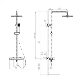 Душевая система AVS Cube 811-152-MB, черный матовый