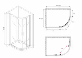 Душевой уголок ABBER Schwarzer Diamant 100х90 см, AG01190M, профиль хром, стекло матовое