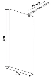Душевая перегородка Loranto Walk-in 100 CS-W04B-100, профиль черный матовый, стекло Прозрачное