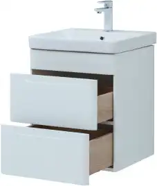 Тумба под раковину Aquanet София 50 белый глянец (2 ящика) 274171