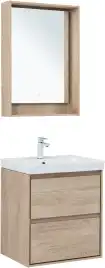 Тумба под раковину Aquanet Милан 60 дуб светлый, подвесная, 336382