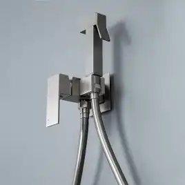 Гигиенический душ со смесителем AVS Cube 811-231-GM, оружейная сталь