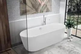 Акриловая ванна CEZARES METAURO-Central-180-80-40-W-MATT, Белая матовая