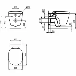 Подвесной унитаз с полностью скрытым креплением Ideal Standard CONNECT AquaBlade® E047901