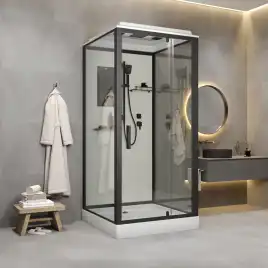 Душевая кабина Niagara Standart 90х90 ST90/15Q/BL низкий поддон, черный профиль