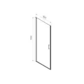 Душевая дверь Vincea Alpha 90 VDP-3AL900CLB, распашная, профиль черный, стекло прозрачное