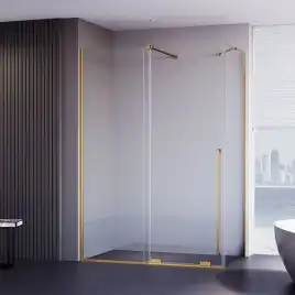 Душевой уголок  Veconi Premium Trento 110х80 PTC50-SP-11080-G-01-C4, стекло Прозрачное профиль Брашированное золото