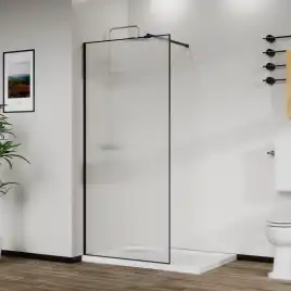 Душевая перегородка Azario Walk-in 90 AZ-271-90-MВ-CRF стекло 8 мм рифленое, профиль Черный матовый