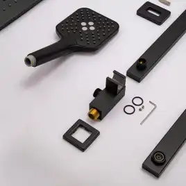 Встраиваемая душевая система AVS CUBE 811-241-MB с изливом, черный матовый