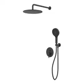 Душевая система для душа WHITECROSS Y black YSET04TOPBL, скрытого монтажа, Черный матовый
