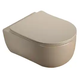 Унитаз подвесной AVS Диапазон 813-0009-L-T-MC безободковый, со смывом Торнадо, капучино матовый