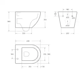 Подвесной унитаз CEZARES RELAX CZR-38088-49-TH-TOR/SC, со смывом TORNADO, с сиденьем микролифт