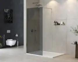 Душевая перегородка CEZARES LIBERTA-L-1-80-120-GR-Cr стекло Тонированное (графит), профиль Хром