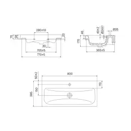 Тумба с раковиной IDDIS Zodiac 80, подвесная, Белая, ZOD8CB0i95K