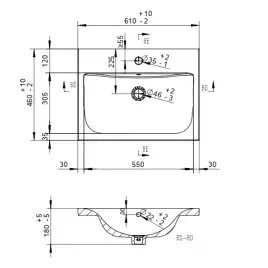 Тумба с раковиной AVS Гармония 60 белая, N821-07-600WG-01-610BM