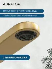 Смеситель для раковины AVS Beauty 811-551-BG высокий, брашированное золото