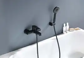 Смеситель для ванны Aquatek Оберон AQ1249MB, однорычажный, с коротким изливом, Черный матовый