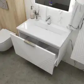 Тумба под раковину Grossman Блисс 80 подвесная, белая матовая (108046)