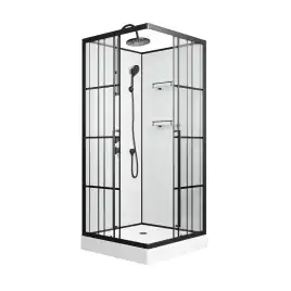 Душевая кабина Niagara Standart 90х90 ST90/15QL/KL/BKT низкий поддон, черный профиль, стекло прозрачное
