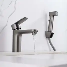 Смеситель для раковины Aquatek Ника AQ1812BGM, Оружейная сталь