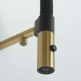 Смеситель для кухни с гибким изливом AVS PureRiver брашированное золото, 811-170-BG