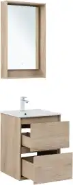 Тумба под раковину Aquanet Милан 50 дуб светлый, подвесная, 336381