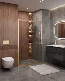 Душевая дверь CEZARES MOLVENO-BF-1-120-C-BORO-IV стекло Прозрачное, профиль Брашированное золото