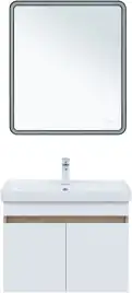 Тумба под раковину Aquanet Оптима 70 дуб светлый/белый сатин, 344800