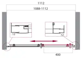 Душевая дверь BelBagno UNO-195 110 см, UNO-195-BF-1-110-CH-CR, профиль Хром, стекло Рифленное