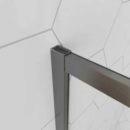Душевой угол Veconi Ottimo P10 GR, 900x900x1900, графит брашинг, стекло матовое