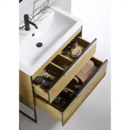 Тумба с раковиной подвесная Aqwella Fargo 60 см, FRG0106DB, цвет Дуб балтийский