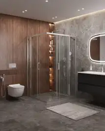 Душевой уголок CEZARES MOLVENO-AH-22-110/100-C-Cr-IV стекло Прозрачное, профиль Хром