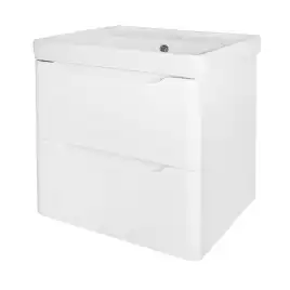 Тумба с раковиной Azario Lotos 50 CS00094662, подвесная, Белая глянцевая