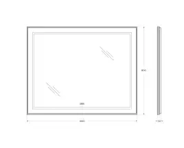 Зеркало BelBagno SPC-KRAFT-1000-800-LED-TCH-WARM-NERO