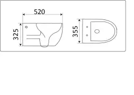 Унитаз подвесной CeramaLux 2196-1 с сиденьем микролифт Белый