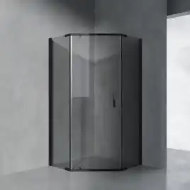 Душевой уголок AVS Трапеция 100х100 профиль черный, стекло черное, 803-0023-195-1010-BM-B
