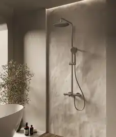 Душевая система  Vincea Desire VSFS-1D1TGM VSFS-1D1TGM термостатическая с изливом, вороненая сталь