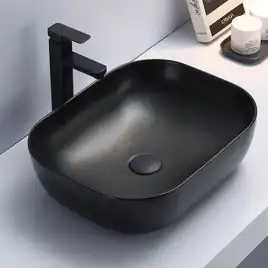 Раковина AVS Клара 51x40 черная матовая с донным клапаном