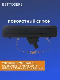 Душевой лоток BETTOSERB Compact Line 550 Matte Black 13702509BM, Черный матовый